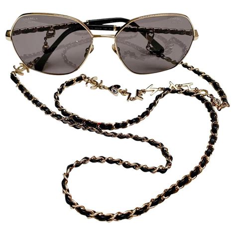 chanel sunglasses chain leather|chanel sunglasses with chain 2022.